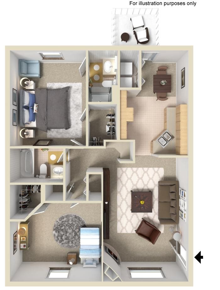 2 Bed 2 Bath Floorplan 2 Bed 2 Bath Floorplan at Wyndamere Apartments, Georgetown, KY
